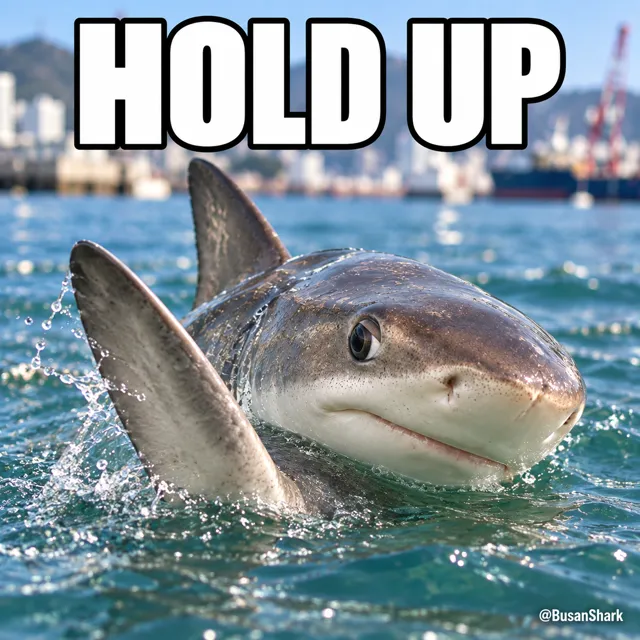 Hold up — Busan Shark reaction meme