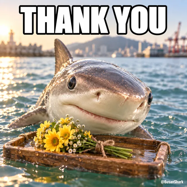 Thank you — Busan Shark reaction meme